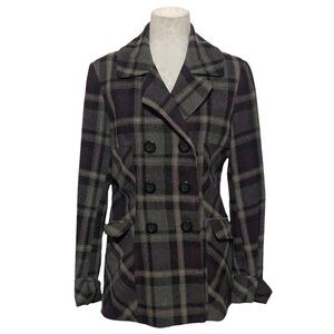 Moda International Vintage Plaid Peacoat